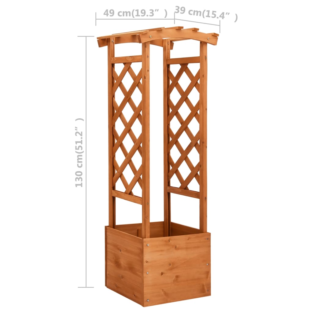 Trellis Planter with Arch 49x39x130 cm Firwood