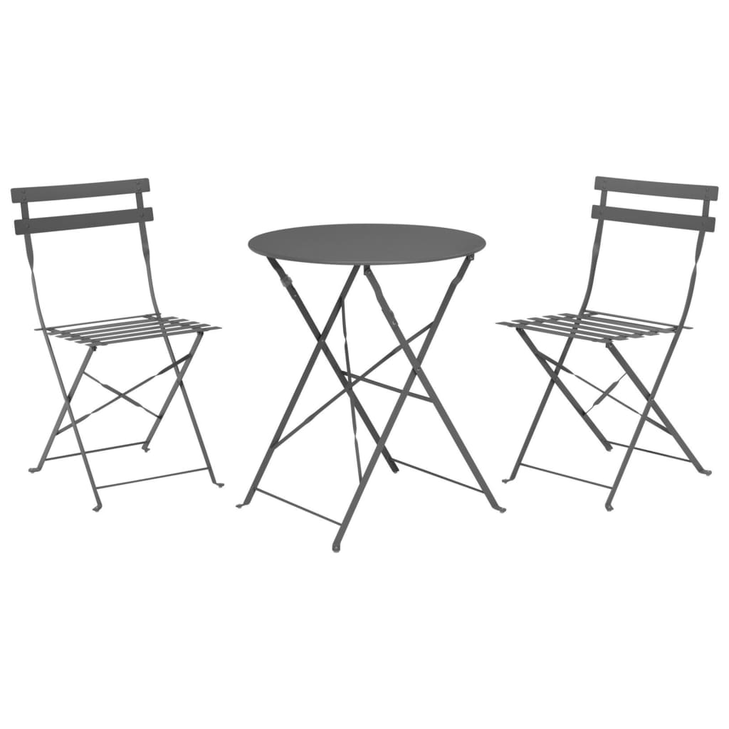 ProGarden Bistro Set 3 Pcs Matt Dark Anthracite