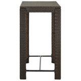 Garden Bar Table Brown 100x60.5x110.5 cm Poly Rattan