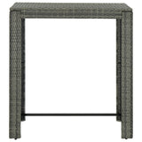 Garden Bar Table Grey 100x60.5x110.5 cm Poly Rattan