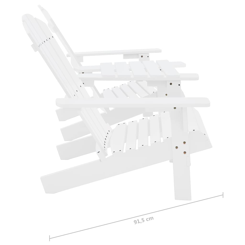 Garden Adirondack Chair Solid Fir Wood White