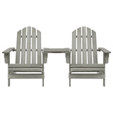 Garden Adirondack Chair Solid Fir Wood Grey