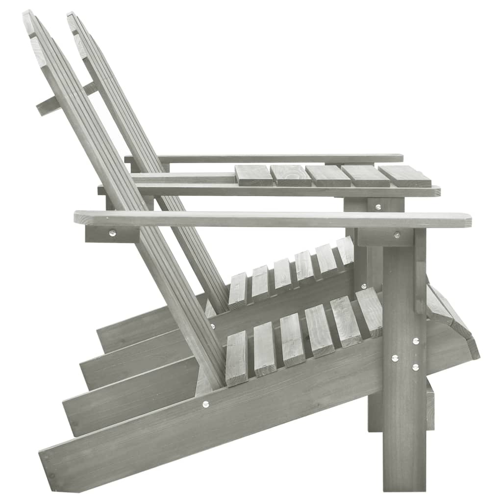 Garden Adirondack Chair Solid Fir Wood Grey