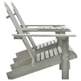 Garden Adirondack Chair Solid Fir Wood Grey