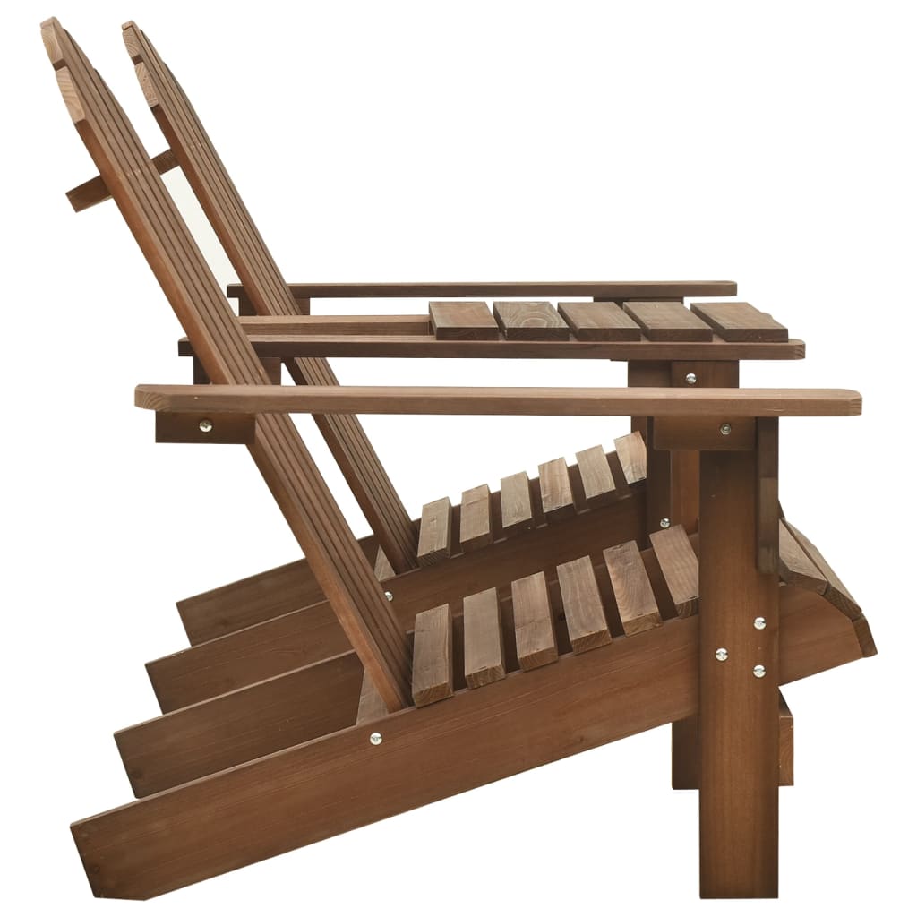 Garden Adirondack Chair Solid Fir Wood Brown