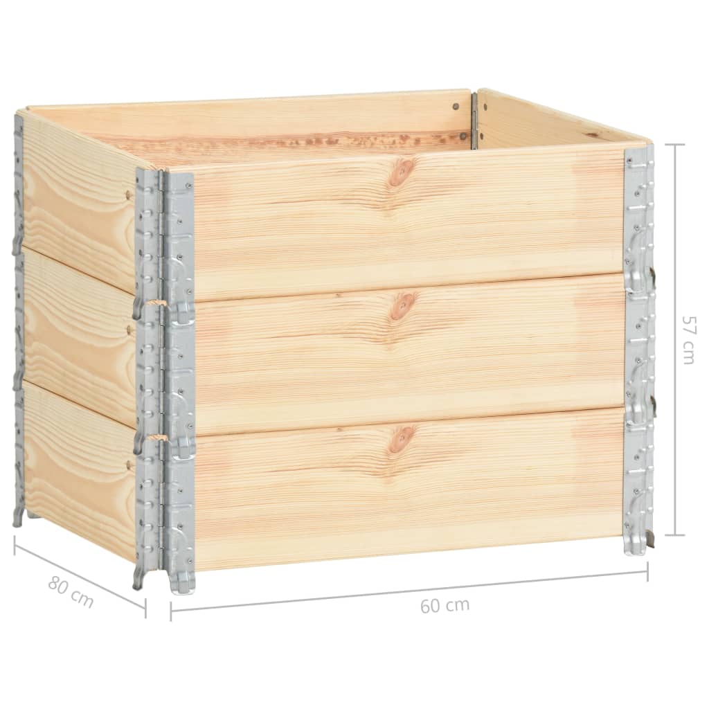 Raised Beds 3 pcs 60x80 cm Solid Pine Wood (310049)