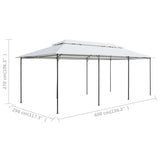 Gazebo with Curtains 600x298x270 cm White 180g/m²