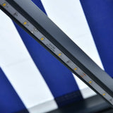 Manual Retractable Awning with LED 300x250 cm Blue and White