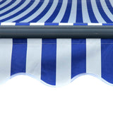 Manual Retractable Awning with LED 300x250 cm Blue and White