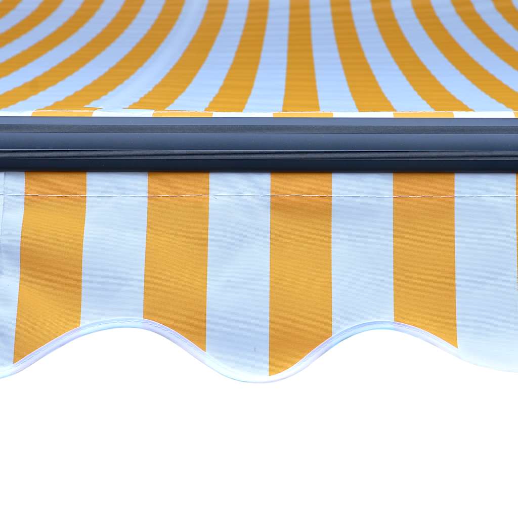 Manual Retractable Awning with LED 300x250 cm Yellow and White