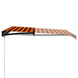 Manual Retractable Awning with LED 300x250 cm Orange and Brown