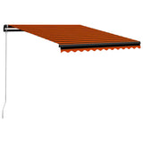 Manual Retractable Awning with LED 350x250 cm Orange and Brown