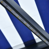 Manual Retractable Awning with LED 450x300 cm Blue and White