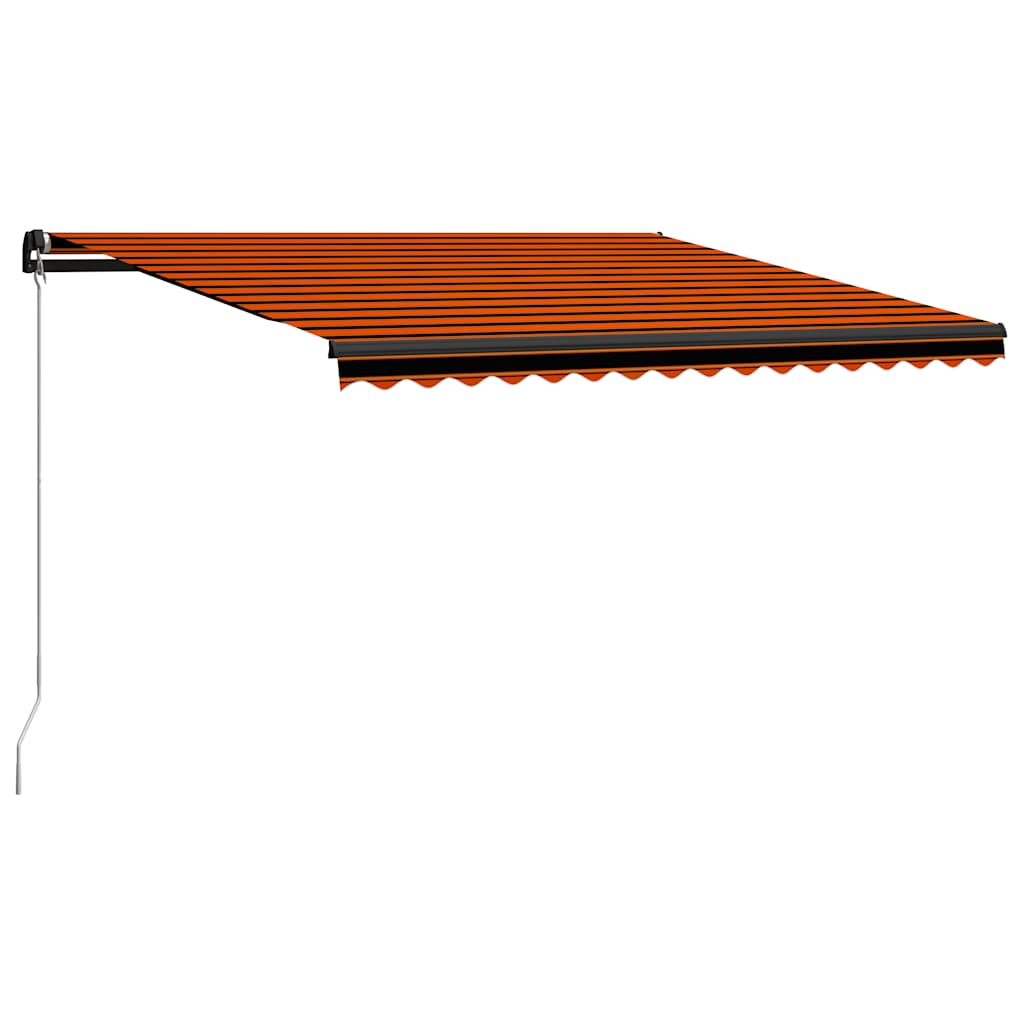 Manual Retractable Awning with LED 450x300 cm Orange and Brown