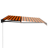 Manual Retractable Awning with LED 450x300 cm Orange and Brown