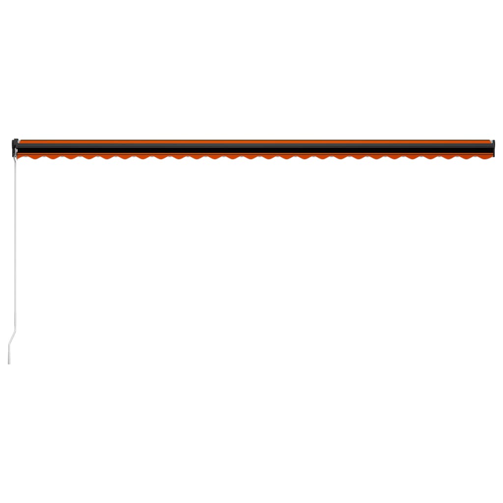 Manual Retractable Awning with LED 600x300 cm Orange and Brown