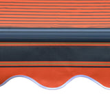 Manual Retractable Awning with LED 600x300 cm Orange and Brown