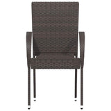 Stackable Outdoor Chairs 4 pcs Poly Rattan Brown