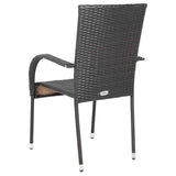 Stackable Outdoor Chairs 4 pcs Poly Rattan Brown