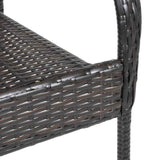 Stackable Outdoor Chairs 4 pcs Poly Rattan Brown