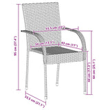 Stackable Outdoor Chairs 4 pcs Poly Rattan Brown