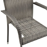 Stackable Outdoor Chairs 4 pcs Grey Poly Rattan