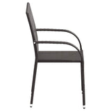 Stackable Outdoor Chairs 6 pcs Poly Rattan Brown