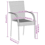 Stackable Outdoor Chairs 6 pcs Poly Rattan Black