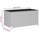 Garden Storage Box Light Grey 120x65x61 cm Poly Rattan
