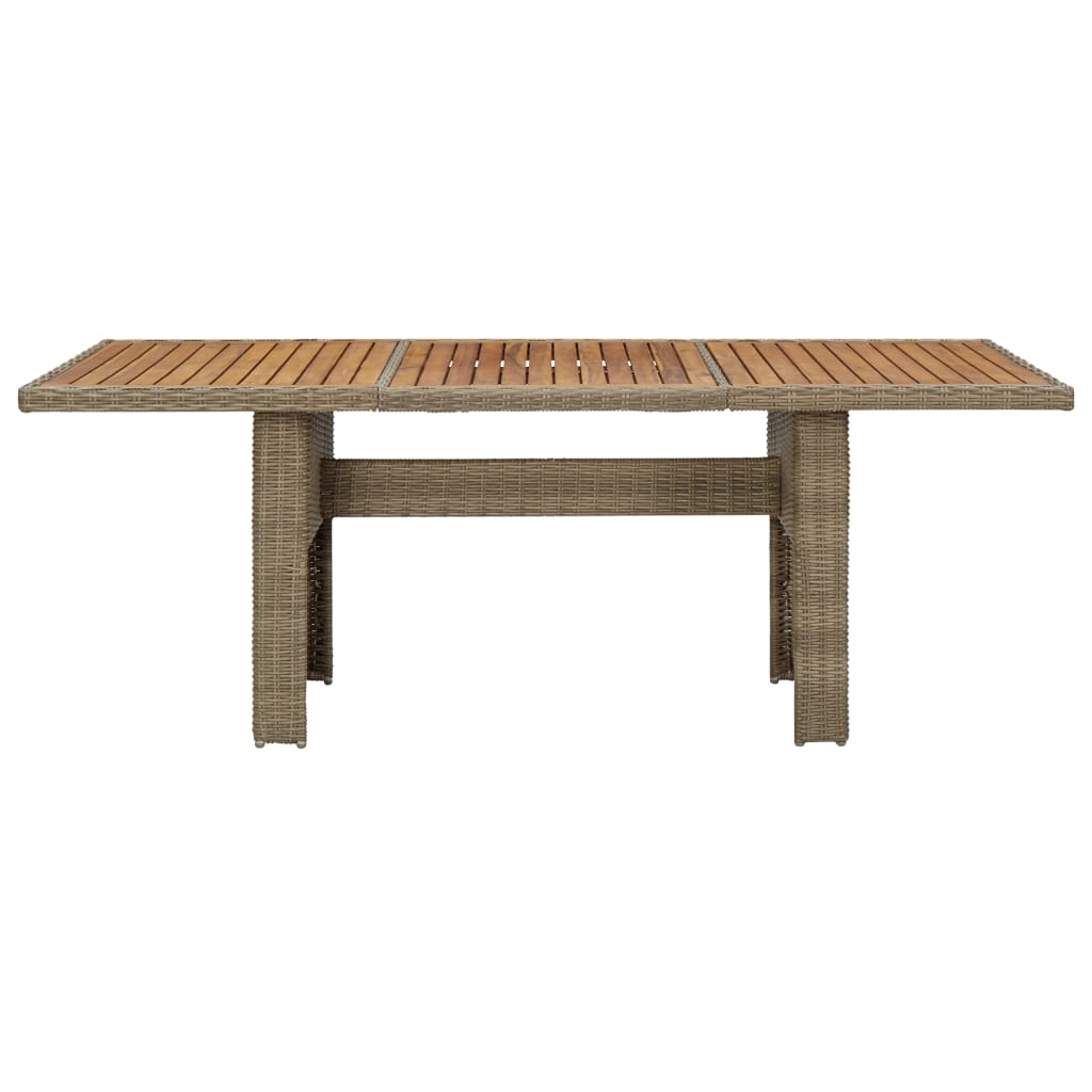 Garden Dining Table Brown 200x100x74 cm Poly Rattan