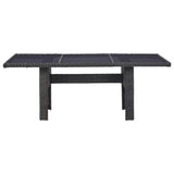 Garden Dining Table Black 200x100x74 cm Glass and Poly Rattan