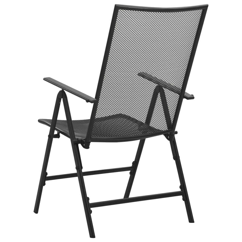 Folding Mesh Chairs 4 pcs Steel Anthracite