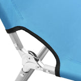 Folding Sun Lounger Steel and Fabric Turquoise Blue