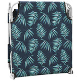 Folding Sun Lounger with Head Cushion Steel Leaves Print