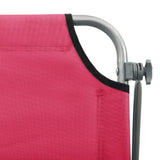 Sun Lounger with Canopy Steel Pink