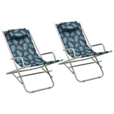 Rocking Chairs 2 pcs Steel Leaf Print