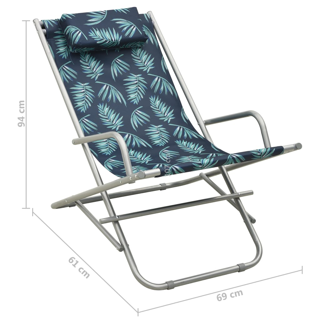 Rocking Chairs 2 pcs Steel Leaf Print