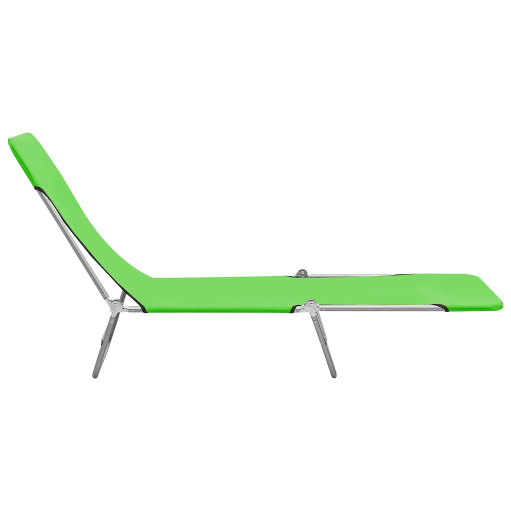 Folding Sun Loungers 2 pcs Steel and Fabric Green