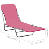 Folding Sun Loungers 2 pcs Steel and Fabric Pink