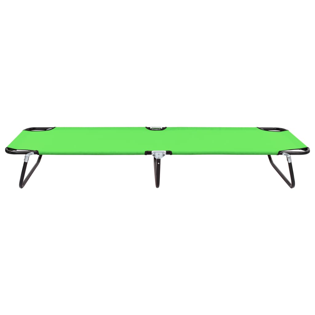 Folding Sun Lounger Steel Green