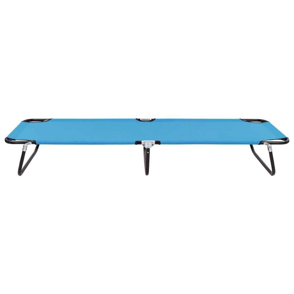 Folding Sun Lounger Steel Turquoise Blue