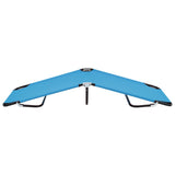 Folding Sun Lounger Steel Turquoise Blue