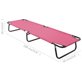 Folding Sun Lounger Steel Pink