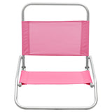 Folding Beach Chairs 2 pcs Pink Fabric