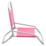 Folding Beach Chairs 2 pcs Pink Fabric