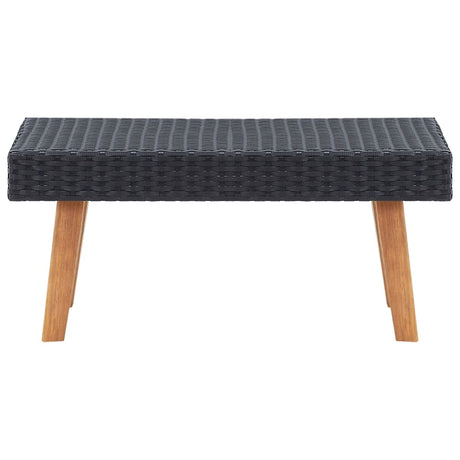 Garden Coffee Table Poly Rattan Black