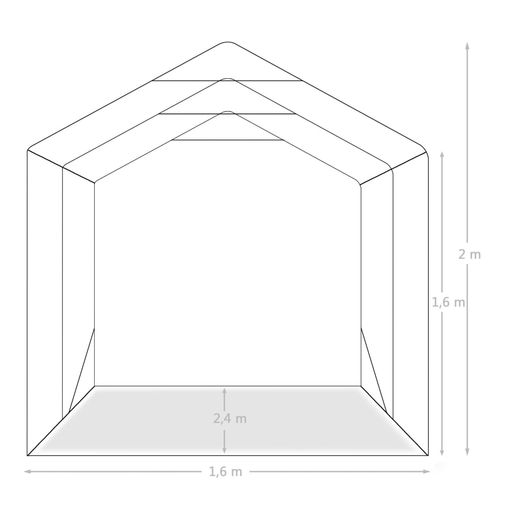 Garage Tent PVC 1.6x2.4 m Green