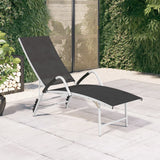 Sun Lounger Textilene and Aluminium Black