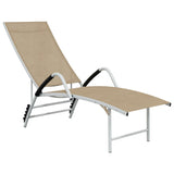 Sun Lounger Textilene and Aluminium Cream