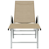 Sun Lounger Textilene and Aluminium Cream